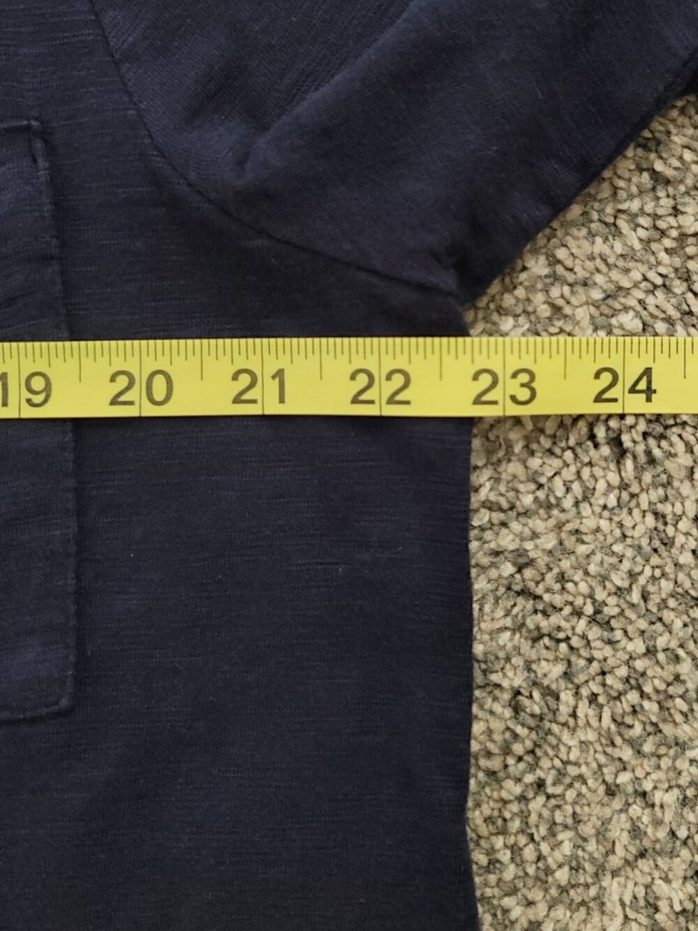 CHICO’S Ultimate Tee Navy Blue Pocket Top Cotton Modal 3/4 Sleeve | Size 3 - Picture 7 of 10